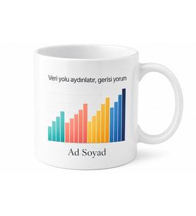 İsimli Grafik Çubuğu Desenli Analist Kupası Özel Tasarım Hediye Bardak