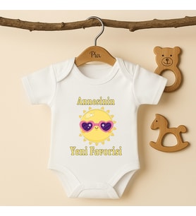 Pia Baby B37 %100 Pamuk Annesinin Yeni Favorisi Yazılı Tasarlanabilir Bebek Body (Ekru)