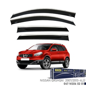 Niken Nissan Qashqai Cam Rüzgarlığı Kromlu 2007-2013 4'Lü (Beyaz)