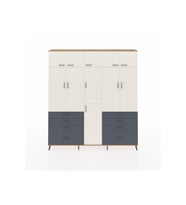Arges Dolap 8 Raflı 8 Çekmeceli 3 Askılı 220x30x243 Çam-Aytaşı/Antrasit