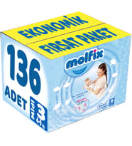 Molfix Bebek Bezi 3 Beden 4-9 KG Midi 136 Adet Ekonomik Fırsat Pk