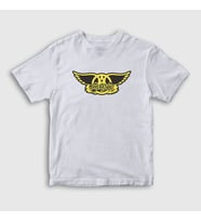 Presmono Unisex Çocuk Beyaz Yellow Aerosmith T-Shirt 7309tt (Beyaz)