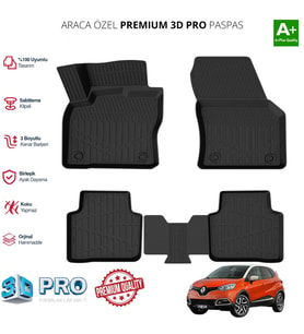 CAPTUR ARACA ÖZEL 3D PASPAS 2013 2014 2015 2016 2017 2018 2019