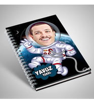 Astronot Karikatürlü Defter