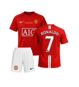 RONALDO RETRO KIRMIZI MANCHESTER UNİTED 2008 MOSCOW FİNALİ 3'LÜ ÇOÇUK FUTBOL FORMA SETİ(FORMA,ŞORT VE ÇORAP)