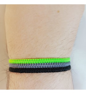 Crystal Atelier Yeşil Gri Siyah Örgü Makrome 3’lü Bileklik - Unisex El Yapımı Ayarlanabilir Şık Trend Kombin Seti - Makrome Bileklik - Örgü Bileklik - Yeşil Gri Siyah Bileklik - Hediye Bileklik - İp Bileklik - Günlük Bijuteri Bileklik - Spor Bileklik Seti
