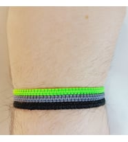 Crystal Atelier Yeşil Gri Siyah Örgü Makrome 3’lü Bileklik - Unisex El Yapımı Ayarlanabilir Şık Trend Kombin Seti - Makrome Bileklik - Örgü Bileklik - Yeşil Gri Siyah Bileklik - Hediye Bileklik - İp Bileklik - Günlük Bijuteri Bileklik - Spor Bileklik Seti