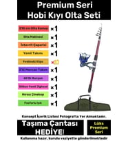 Özel Üretim Şık Taşıma Çantalı Hazır Kurulu Tam Takım Hobi Kıyı Olta Seti - 360cm Kamış Hediyeli
