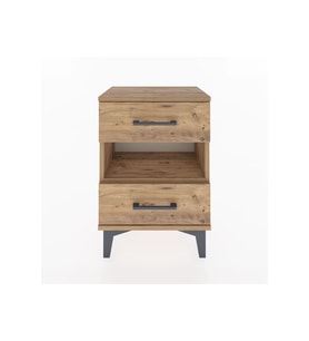 Arges Komodin Tek Raflı 2 Çekmeceli 44x30x64 Çam-Çam