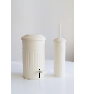 Şık Galvaniz 2’li Banyo Seti, Soft Krem Renk, Modern Tasarım