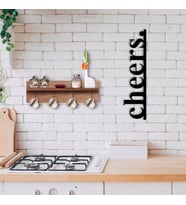 BK Home Doğal Ahşap Raflı Dekoratif Fincan Askılığı ve Şerefe Duvar Süsü-1 (Beyaz)