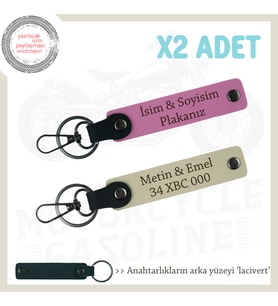 Tarz Sahibi Sürücülere Klas Hediyeler, İsim Ve Plaka Yazılı x2 Hediye Anahtarlık, Pembe-S Kahve-Laci