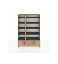 Arges Dolap 10 Raflı 3 Kapaklı 132x30x195 Çam-Çam/Antrasit
