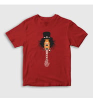 Presmono Unisex Çocuk Kırmızı Guitar Guns N' Roses Slash T-Shirt 39919tt