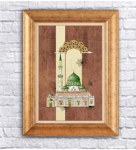 Altın Varaklı  Çerçeveli Paspartulu Tablo uu1422 (Gold)