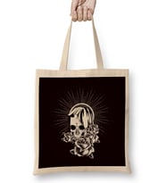 Santa Muerte Dead Sugar Skull Female Deity Mexican Satanic Bez Çanta Uzun Saplı