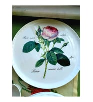 Roy Kirkham Redoute Roses Serisi Kemik Porselen Çiçek Desenli 31 cm Büyük Servis Tabağı (Beyaz-Pembe)