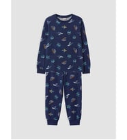 LCW Kids Lacivert Baskılı Erkek Çocuk Pijama Takımı