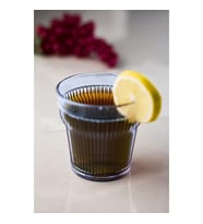 Akrilik Lacivert Tekli Kısa Bardak & Su Meşrubat Kahve Yanı Bardağı 300 ml ( Cam Değildir )