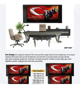 DERİ ÜZERİ UV BASKILI ÇERÇEVELİ MAKAM ATATÜRK PANOSU 6-50*100