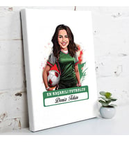 Kişiye Özel Hediye Karikatürlü En Başarılı Kadın Futbolcu Kanvas Tablo