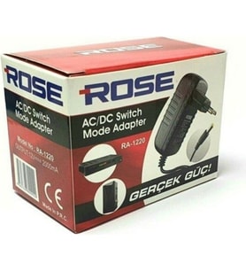 Rose RA-1220 12V 2A Adaptör Ac/dc Switch Mode Adaptör (Siyah)