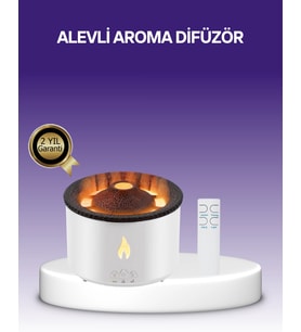 3D Alev Efektli Hava Nemlendirici – Uzaktan Kumandalı 8 Saat Çalışma Süreli