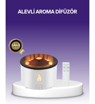 3D Alev Efektli Hava Nemlendirici – Uzaktan Kumandalı 8 Saat Çalışma Süreli