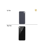 iPhone XR Siyah Renk Arka Kapak Arka Cam Batarya Kapağı Lazer Kesim Kapak Pil Kapağı