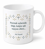 İsimli Braille Alfabesi Desenli Eğitimci Kupası Özel Tasarım Hediye Bardak