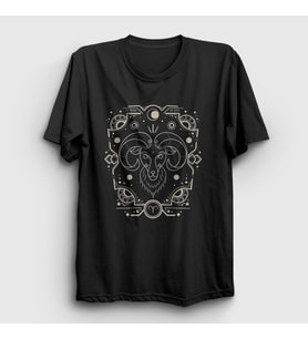 Presmono Unisex Siyah Aries Zodiac Hediye Koç Burcu T-Shirt 526300tt
