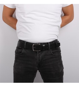 Bagacar 110 Cm Erkek Hakiki Siyah Kot Pantolon Kemeri