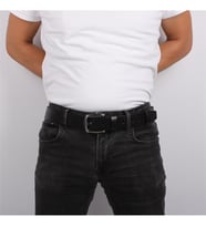 Bagacar 110 Cm Erkek Hakiki Siyah Kot Pantolon Kemeri