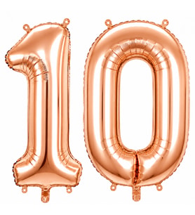 10 Rakam Folyo Balon Rose Gold Rengi (76 cm)
