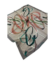 Lesscarves LS2209 Desenli Pamuk İpek Eşarp 90x90 cm
