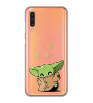 Samsung Galaxy A70 Uyumlu Baby Yoda Tasarımlı Şeffaf Telefon Kılıfı