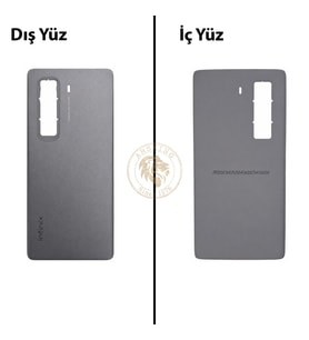 Infinix Hot 50 Pro Plus Titanyum Gri Uyumlu Arka Kapak Arka Cam Batarya Pil Kapağı Lazer Kesim