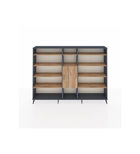 Arges Dolap 12 Raflı Tek Kapaklı  220x30x163 Antrasit-Çam