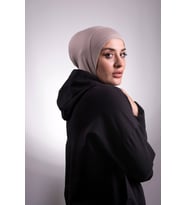 Bej Pratik Hazır Geçmeli Bone Viskon Kumaş Hijab Spor 2106_12