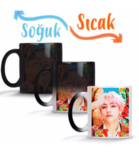 Taehyung BTS Idol Sihirli Kupa Bardak Porselen