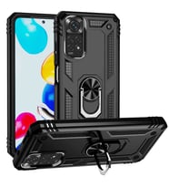 Xiaomi Redmi Note 11S Global Kılıf Yüzüklü Zırh Tank Vega (Siyah)