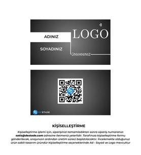 NFC ve QR Kod Özellikli Temassız Dijital Kartvizit (Siyah)