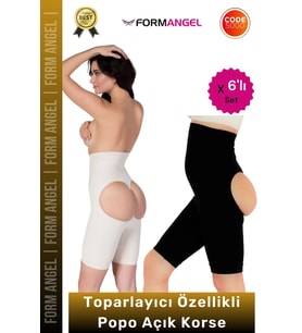 #Korse İz Göstermeyen Kaymaz Dikişsiz Vücut Şekillendiren Kalça Toparlayıcı Popo Açık Korse 6'lı Set