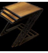 Zigon ZLF 14093 Z Model Metal Transmisyon Siyah fırın boya MDF Ceviz tabla El Yap (Kahverengi)
