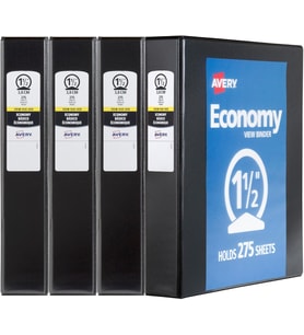 Avery Economy View Binder, 3,8 Cm Yuvarlak Halka, Siyah, (5725) 1.5 Inch