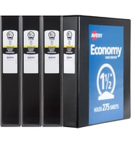 Avery Economy View Binder, 3,8 Cm Yuvarlak Halka, Siyah, (5725) 1.5 Inch