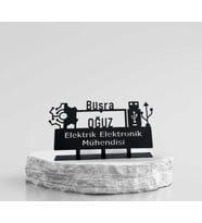 Elektrik Elektronik Mühendisi Masaüstü İsimlik - Kişiye Özel Metal İsimlik - Yeni İş terfi hediyesi