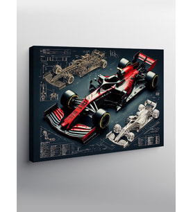 Kanvas Tablo Formula 1 Araç Teknik Çizimi