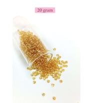 Dökme Cam Kum Boncuk (8/0) 3 mm - 20 Gram - Şeffaf Koyu Sarı - BNC176