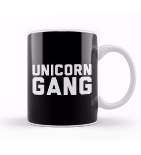 Unicorn Gang Text Kupa Bardak Porselen